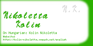nikoletta kolin business card